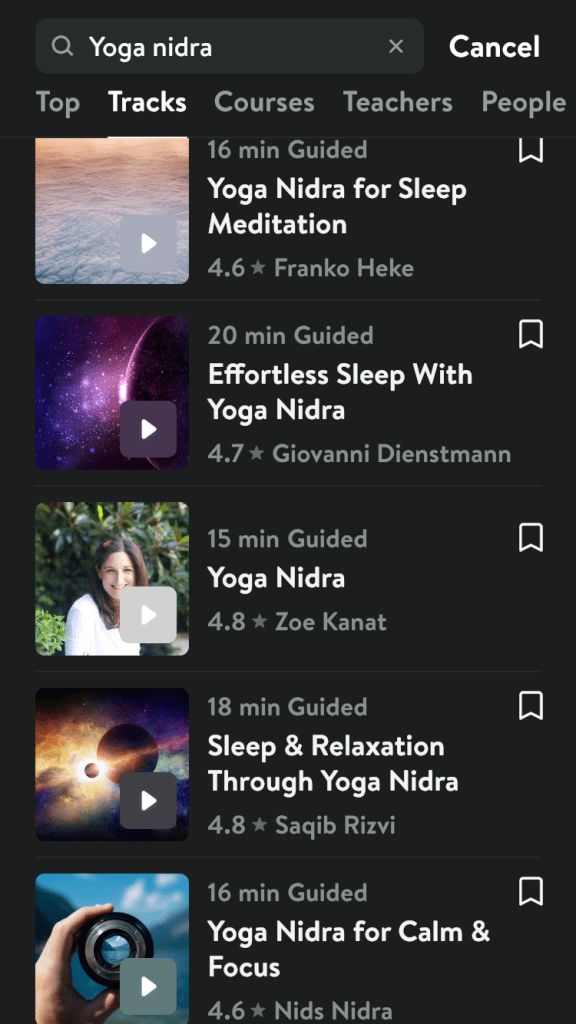 Yoga Nidra meditations on Insight Timer