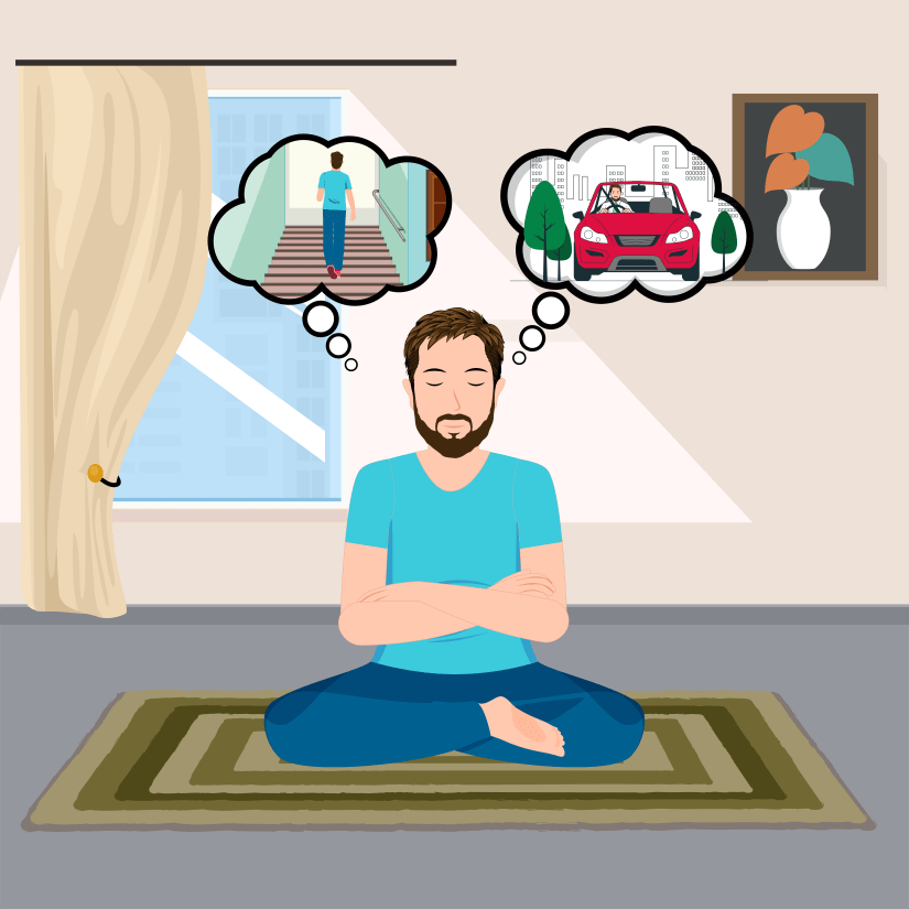 man practicing visualization