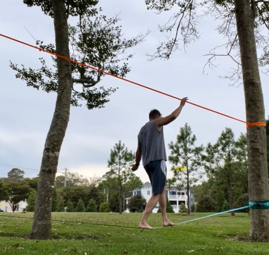 walking on a slackline