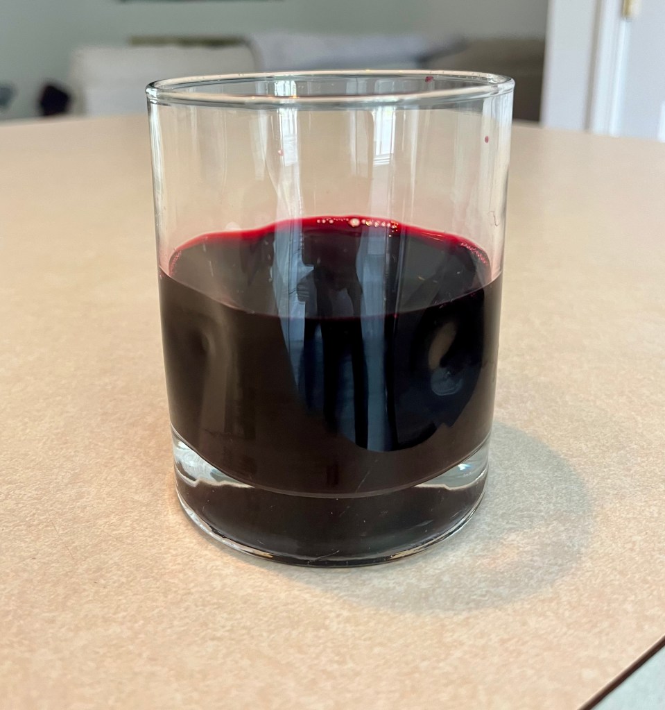 A glass of beet juice